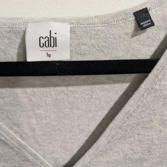 CAbi Willow Cardigan Light Gray Double Zip-Up Sweater - Picture 2 of 3